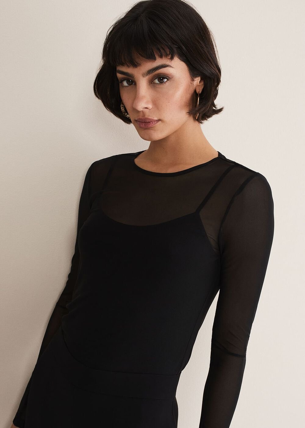 Eleena Black Mesh Top - Black