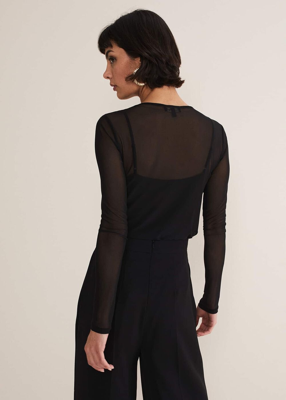 Eleena Black Mesh Top - Black