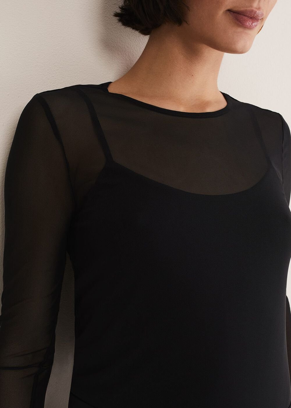 Eleena Black Mesh Top - Black