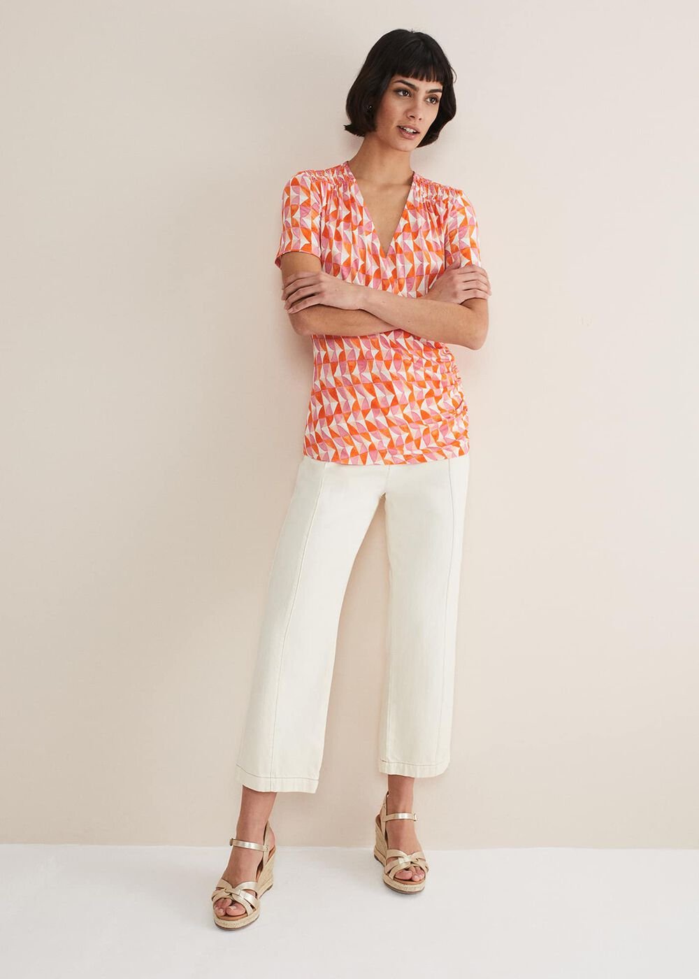 Loicia Geo Wrap Top - Pink