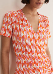 Loicia Geo Wrap Top - Pink