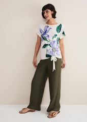 Fiorella Tie Front Top - Ivory