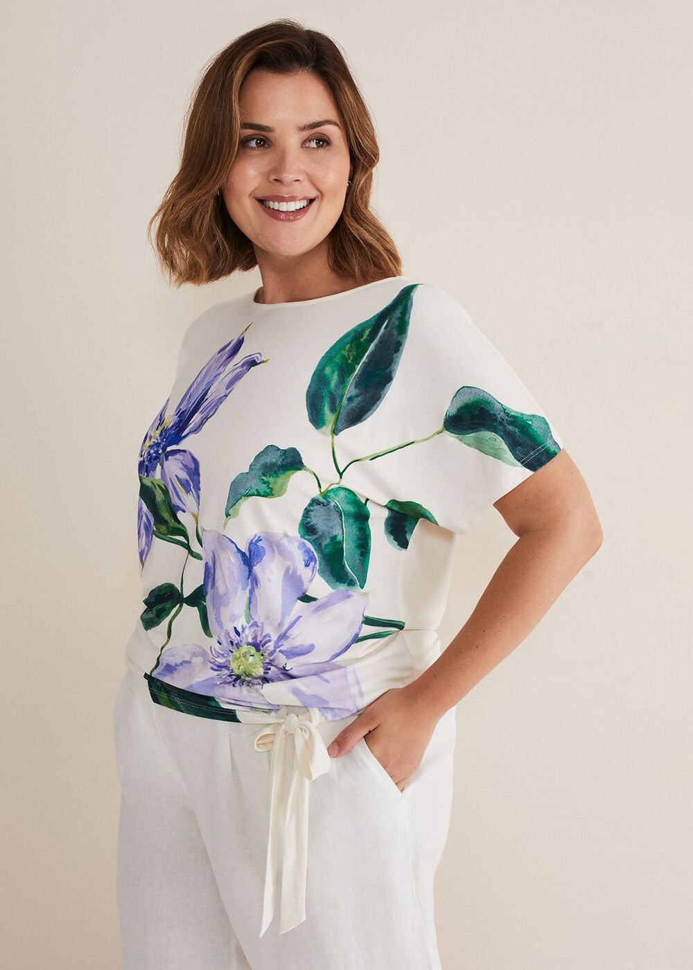 Fiorella Tie Front Top - Ivory