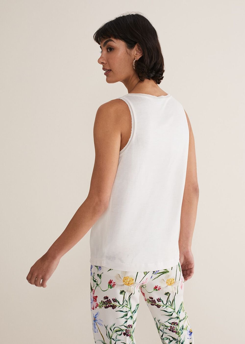 Bellamy Satin Sleeveless Top - Oyster
