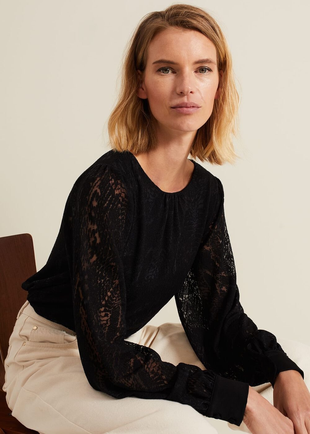 Azarliah Snake Burnout Top - Black