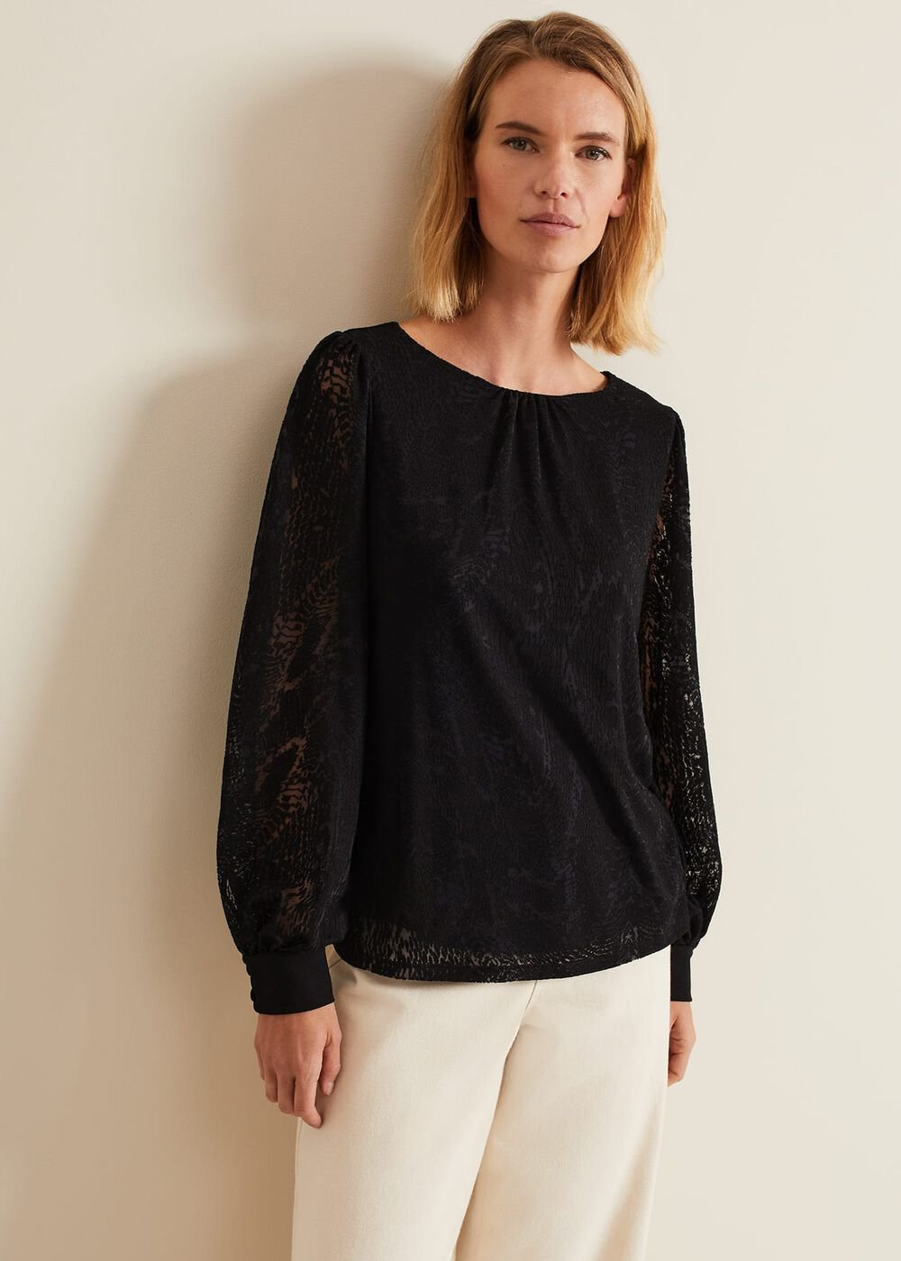 Azarliah Snake Burnout Top - Black