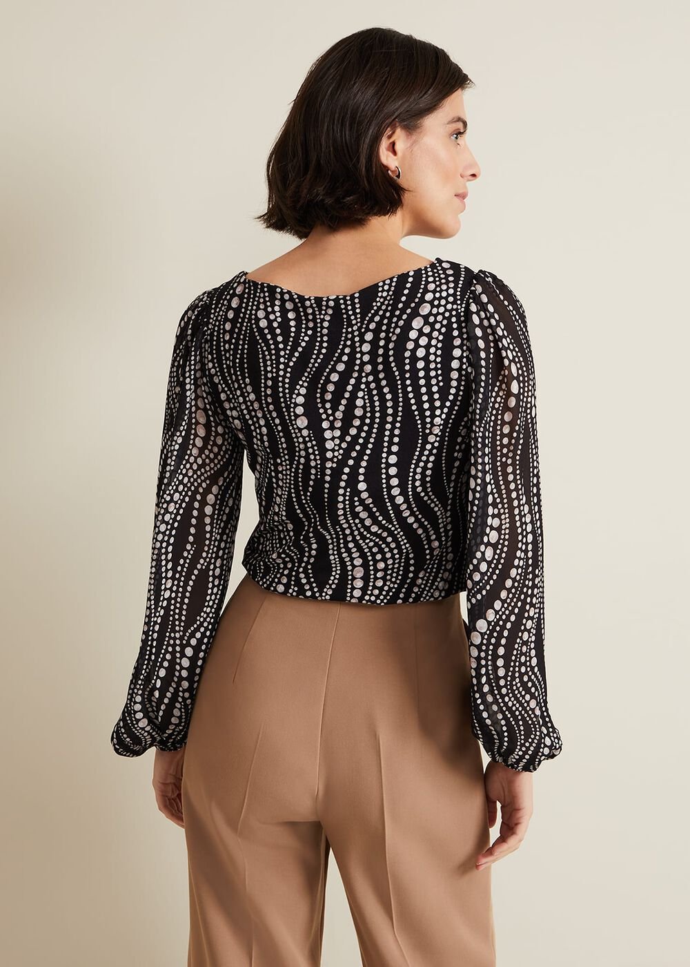 Patricia Pearl Print Woven Mix Top - Black