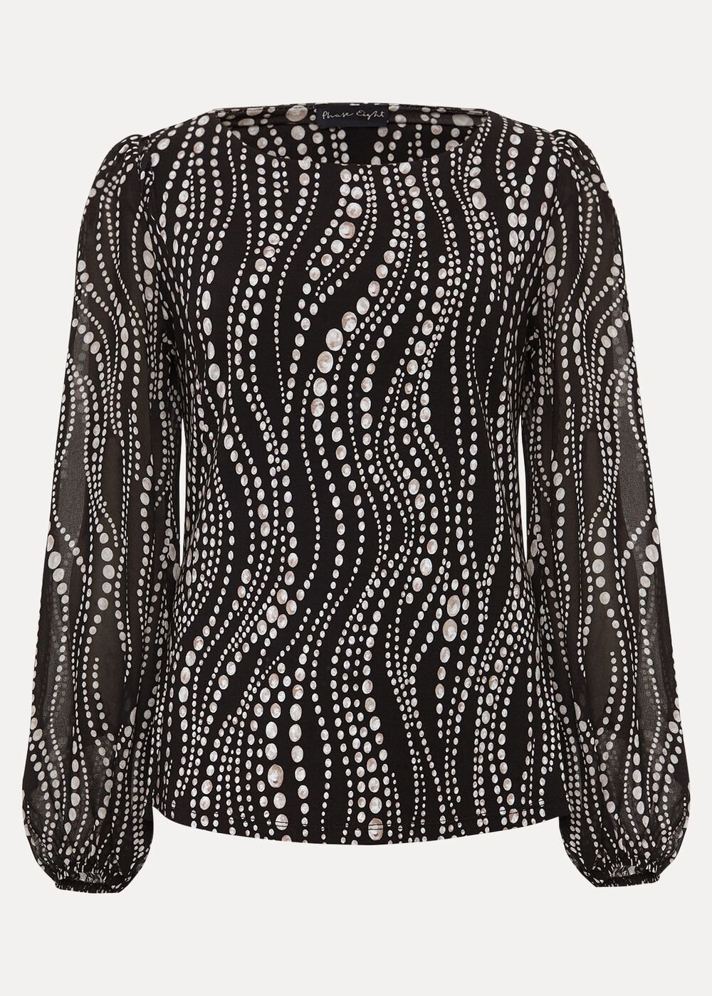 Patricia Pearl Print Woven Mix Top - Black