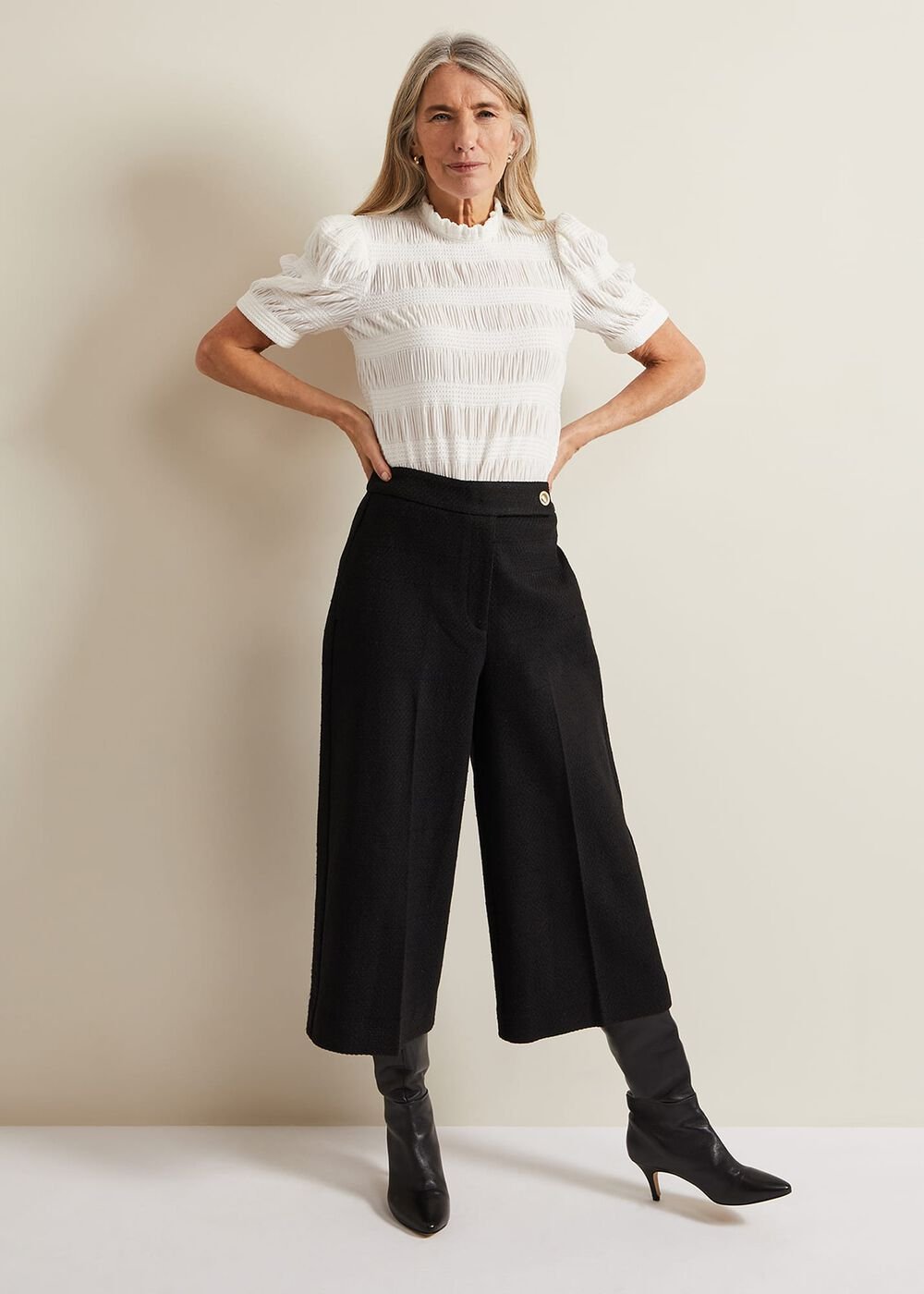 Samiha Textured Top - Ivory