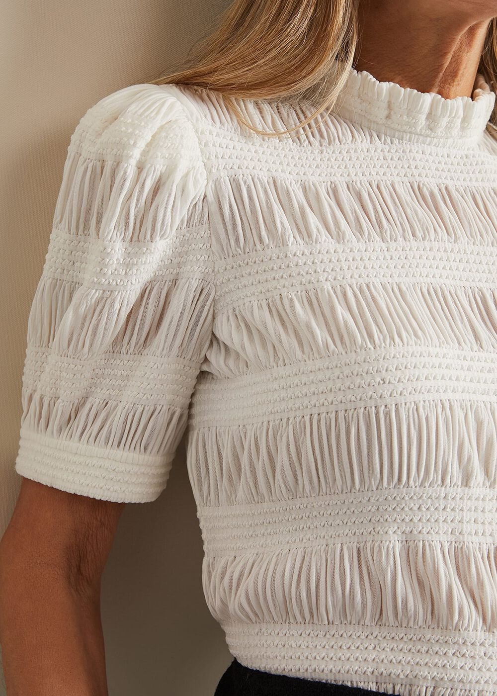 Samiha Textured Top - Ivory