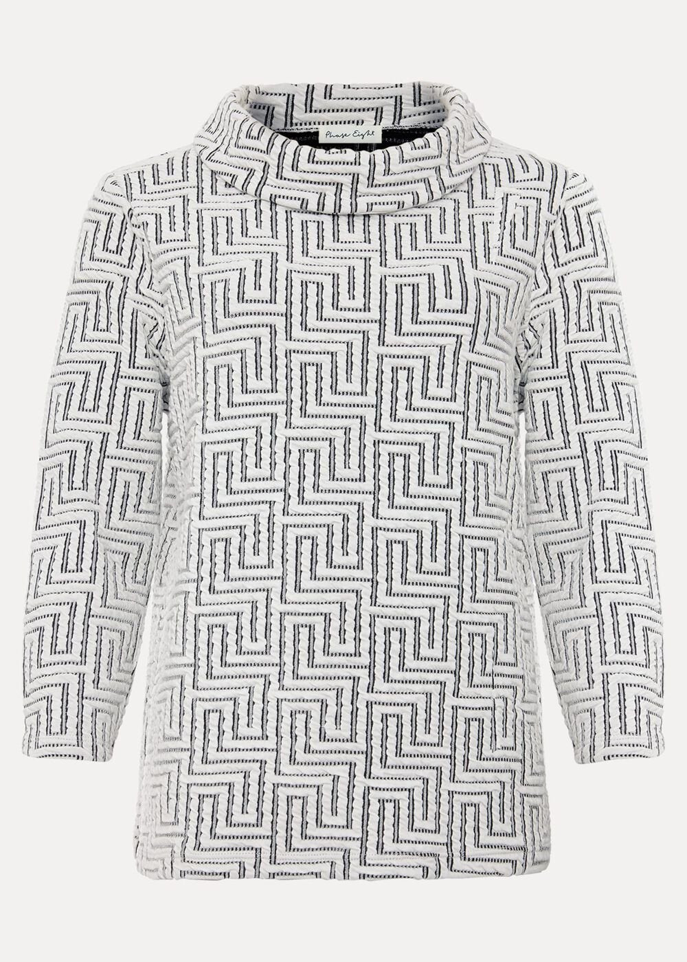 Rena Textured Top - Ivory/Black
