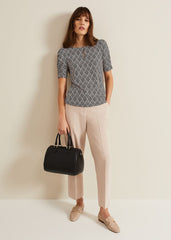 Evelyn Geo Print Top - Black/Multi