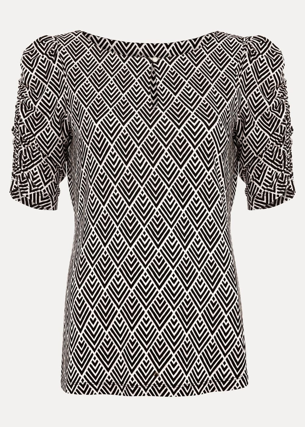 Evelyn Geo Print Top - Black/Multi