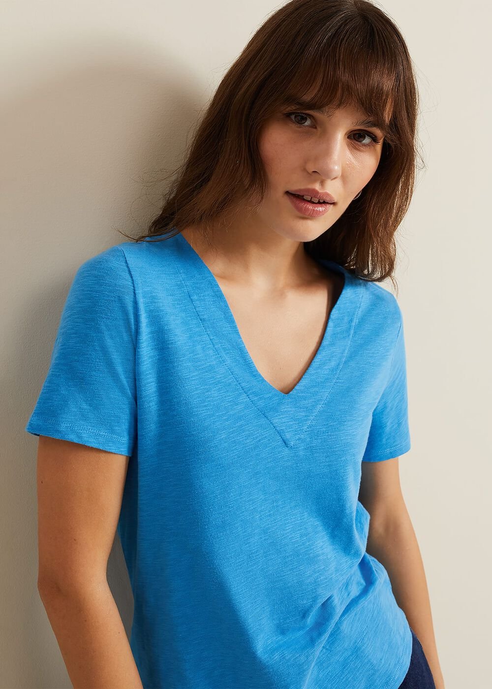 Elspeth V Neck Top - Blue