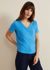 Elspeth V Neck Top - Blue