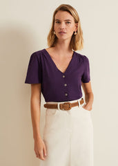 Lorenna Jersey Top - Purple