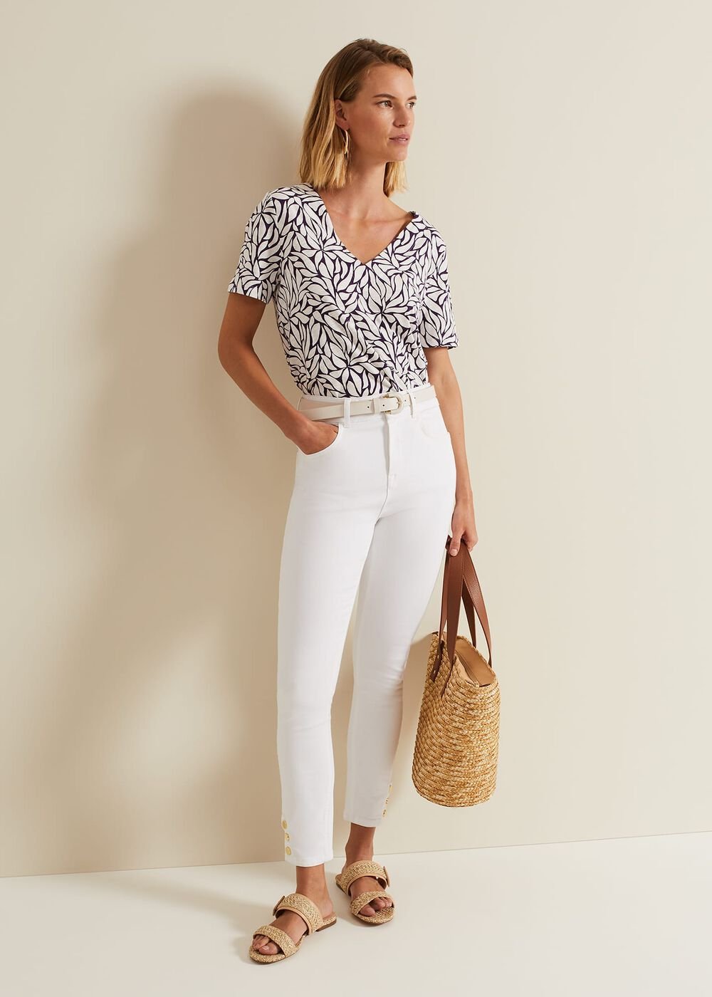 Alice Leaf Print Top - Purple