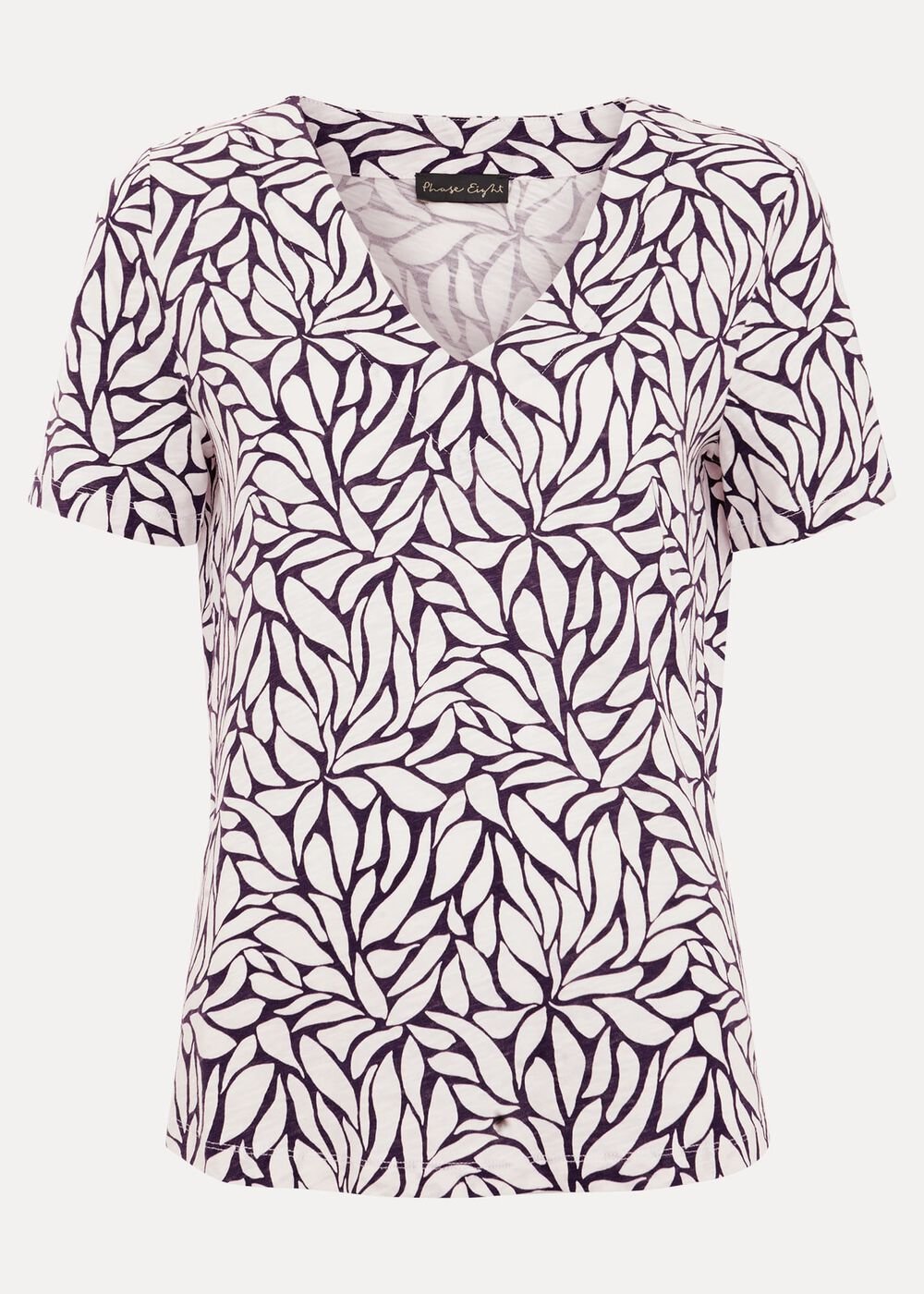 Alice Leaf Print Top - Purple