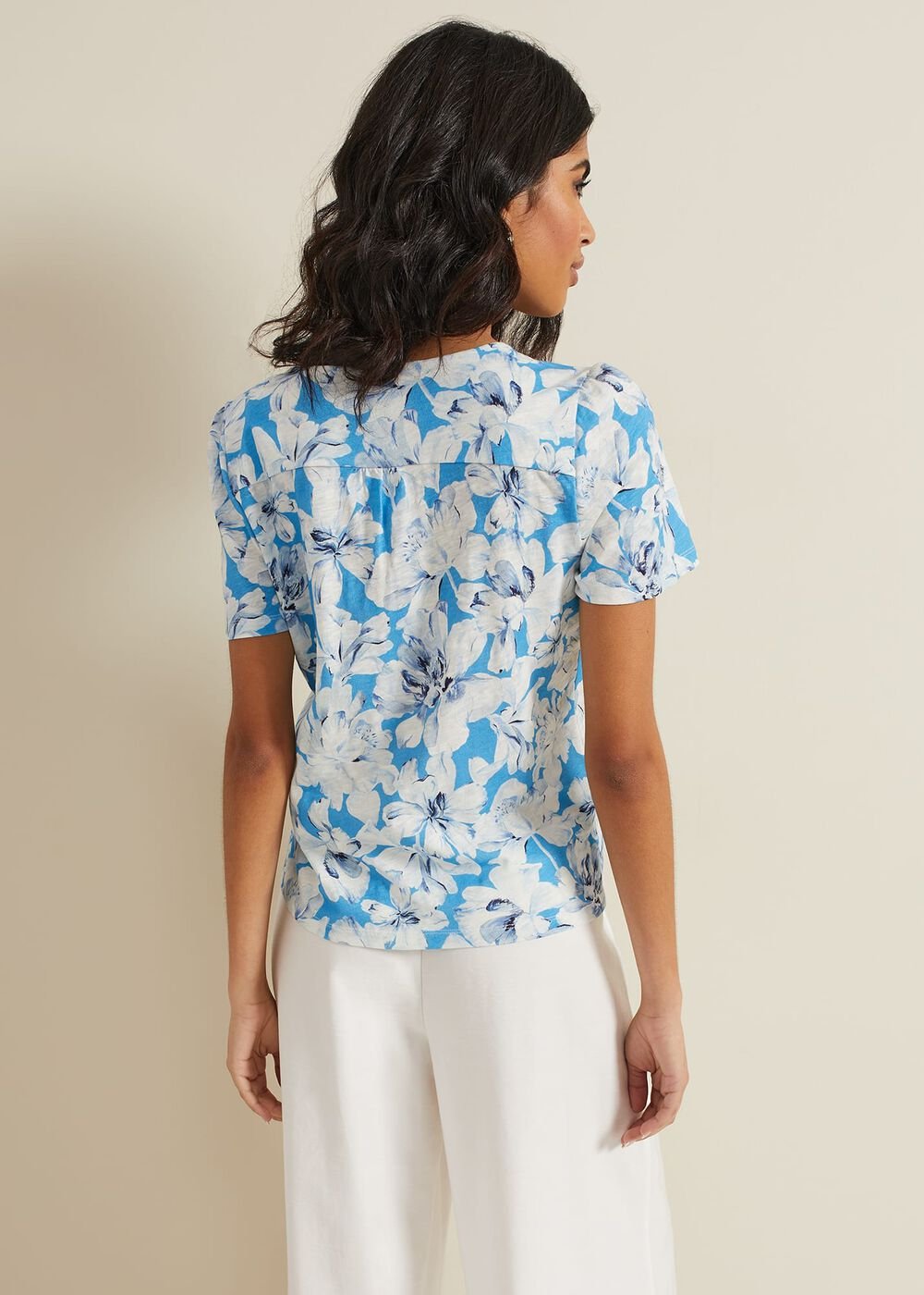 Lorenna Floral Print Top - Blue