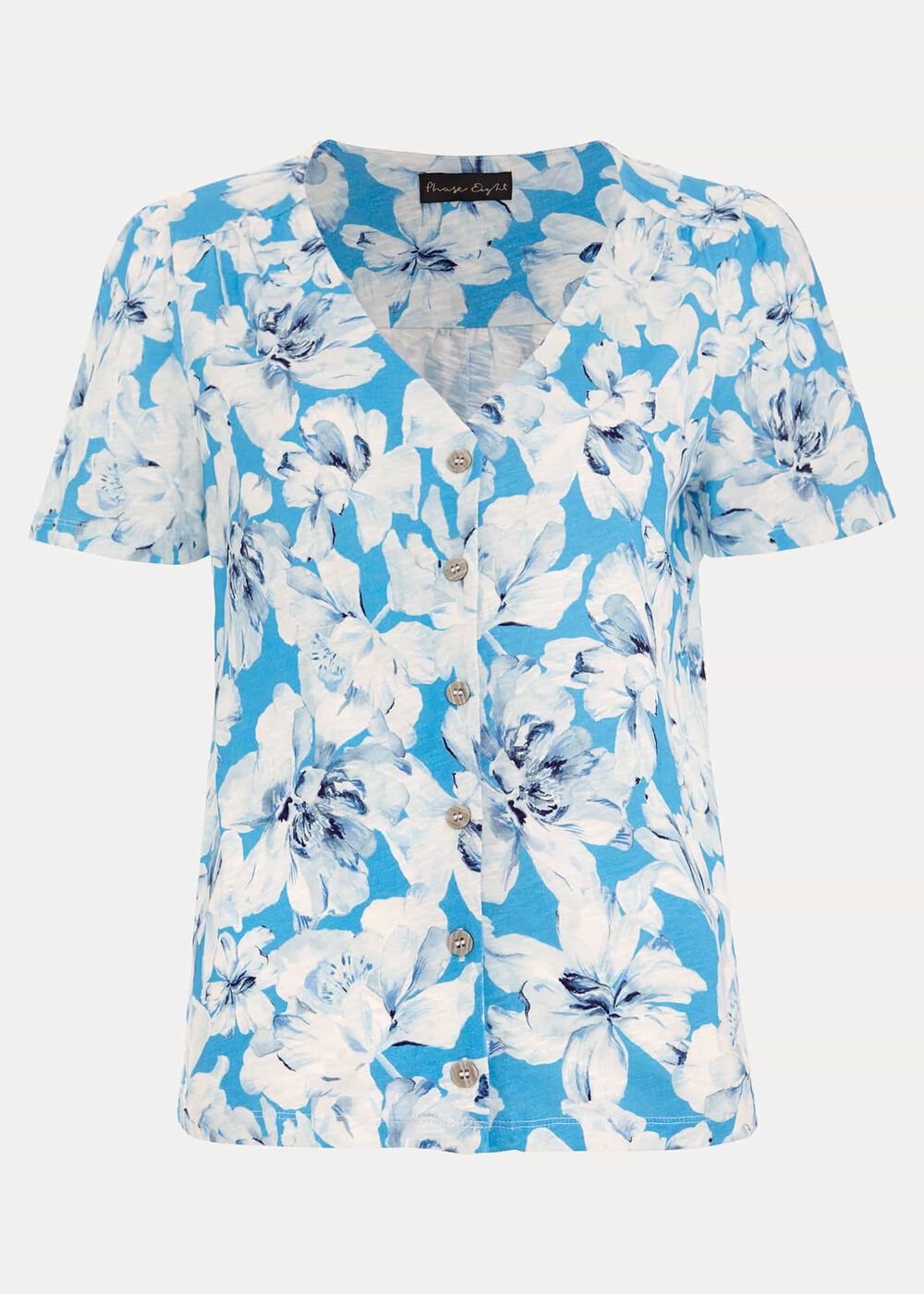 Lorenna Floral Print Top - Blue