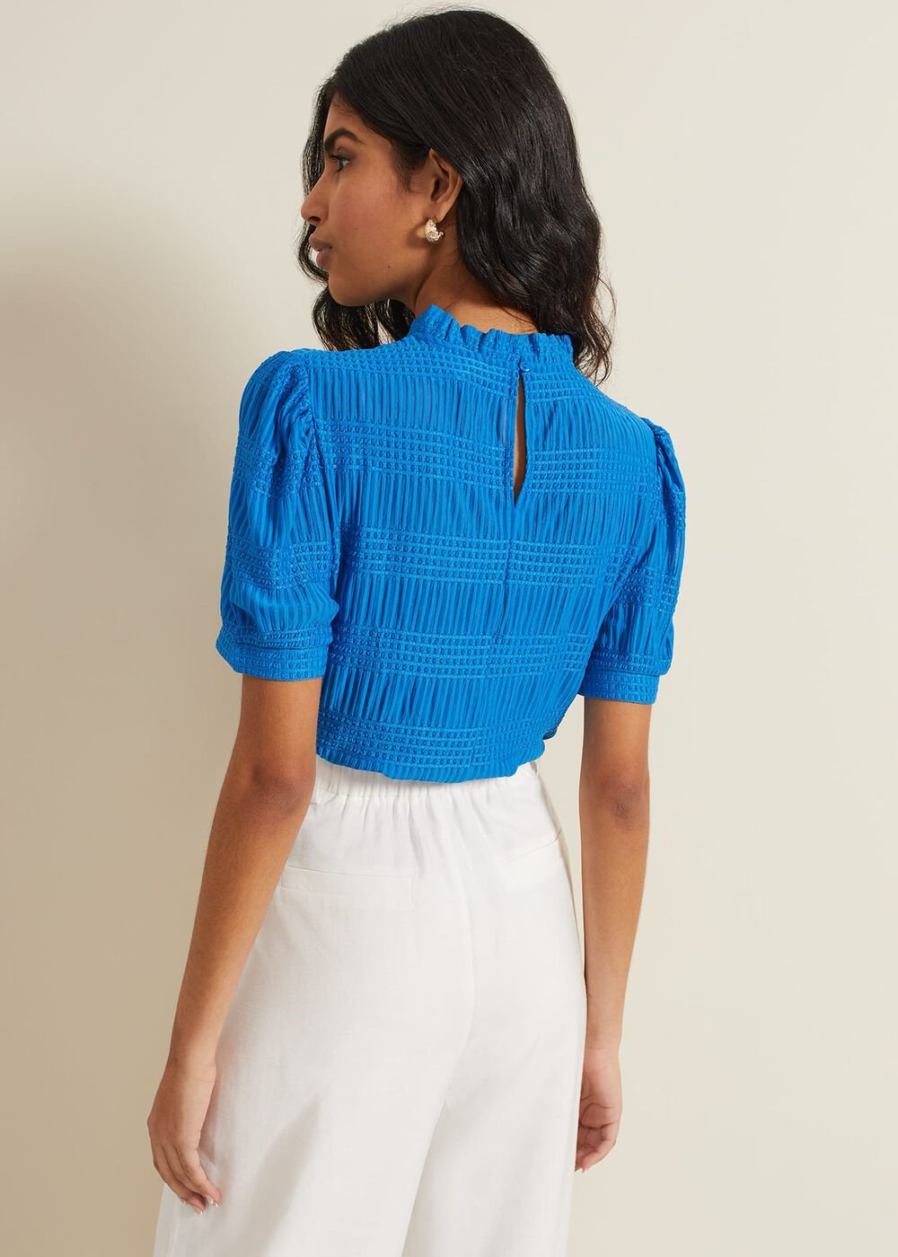 Samiha Textured Top - Blue