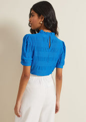 Samiha Textured Top - Blue