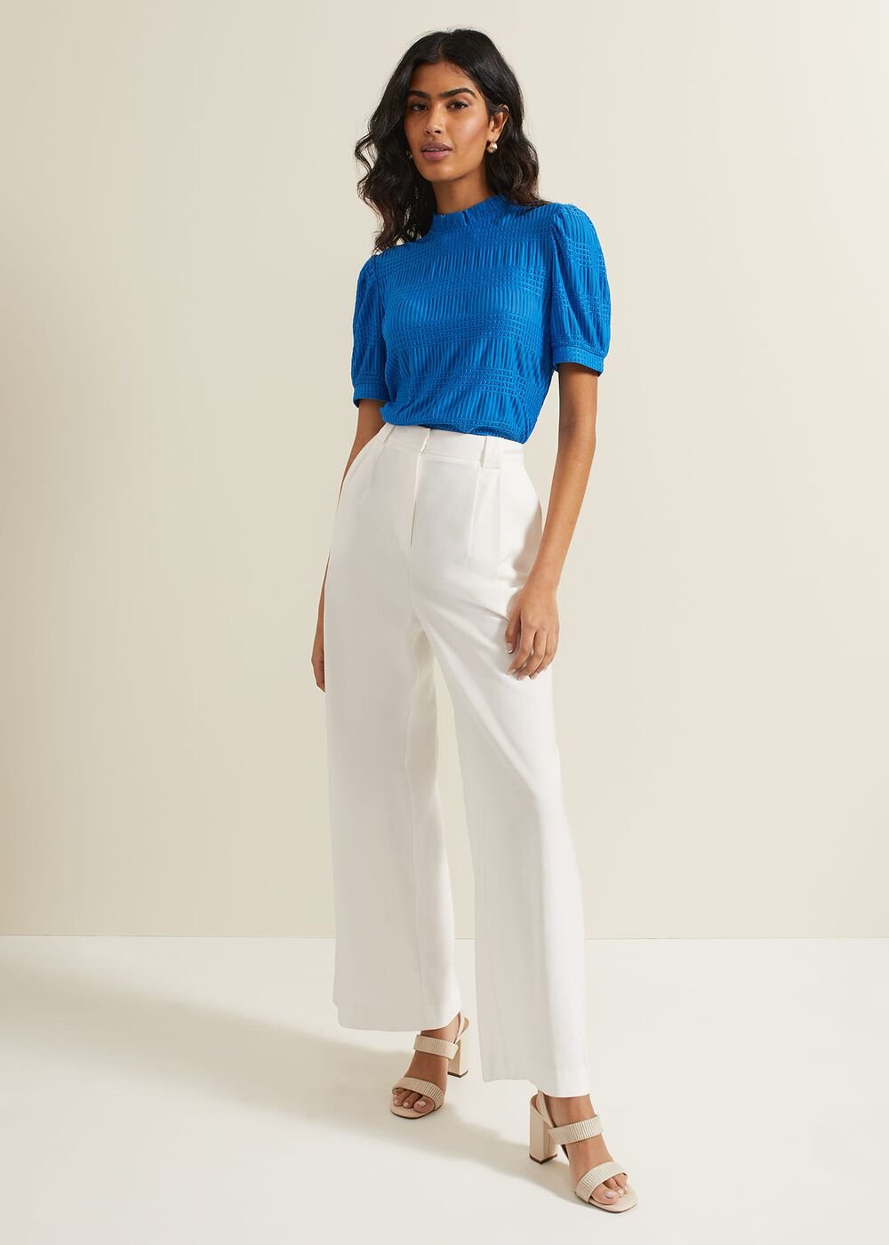 Samiha Textured Top - Blue