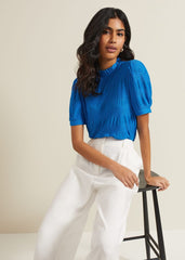 Samiha Textured Top - Blue