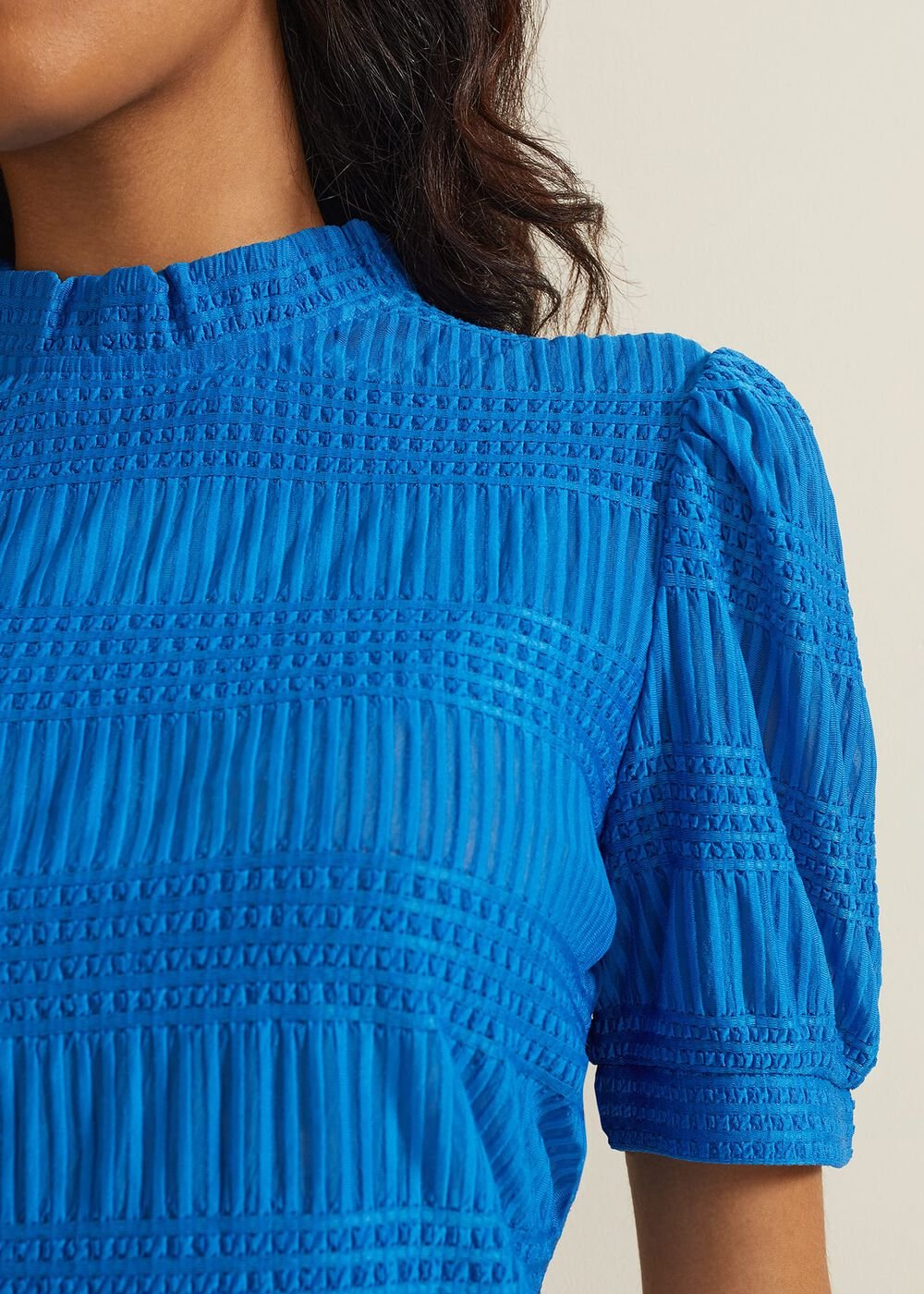 Samiha Textured Top - Blue