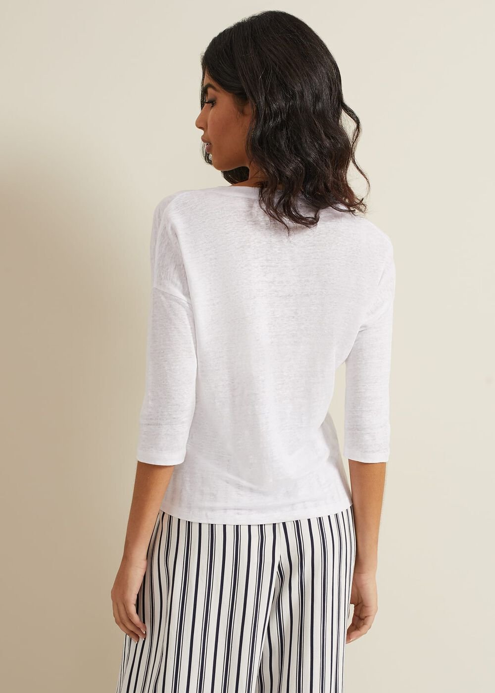 Leah Linen Top - White