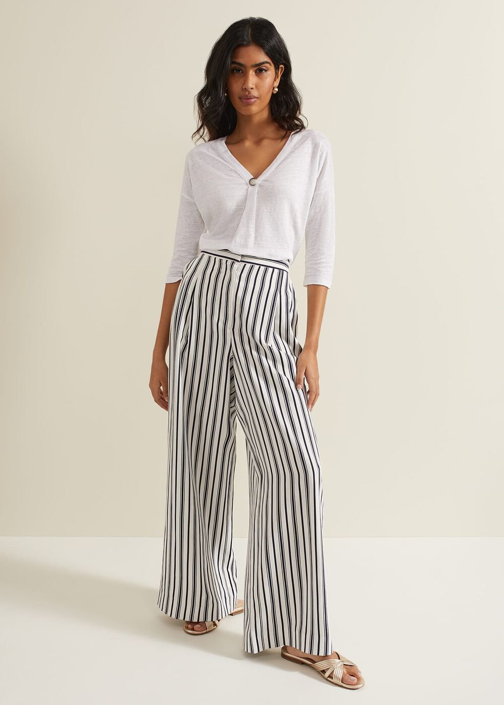 Leah Linen Top - White