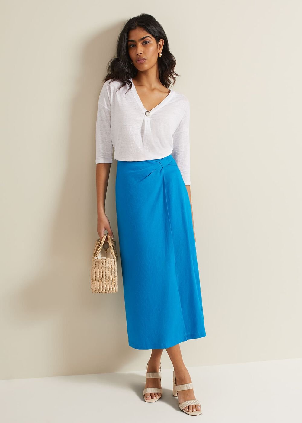 Leah Linen Top - White
