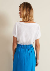 Suzie Button Detail Top - White