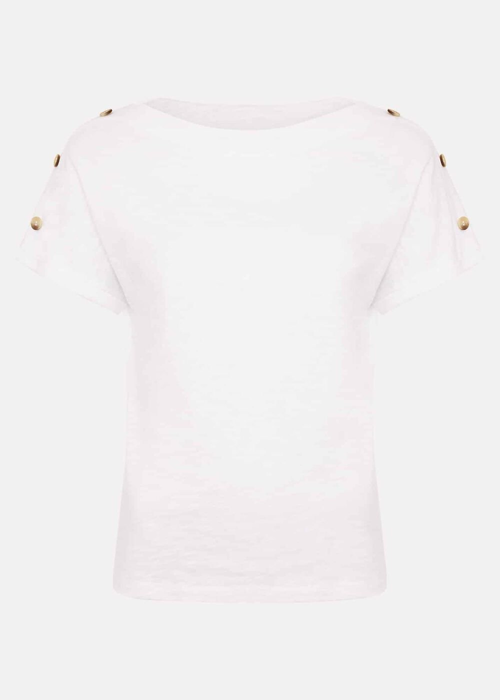 Suzie Button Detail Top - White