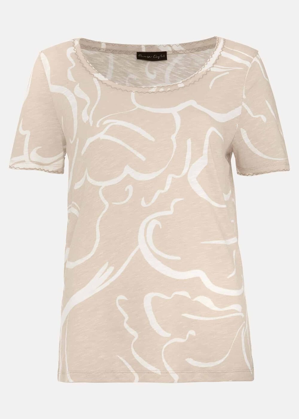 Nia Linear Print Top - Neutral