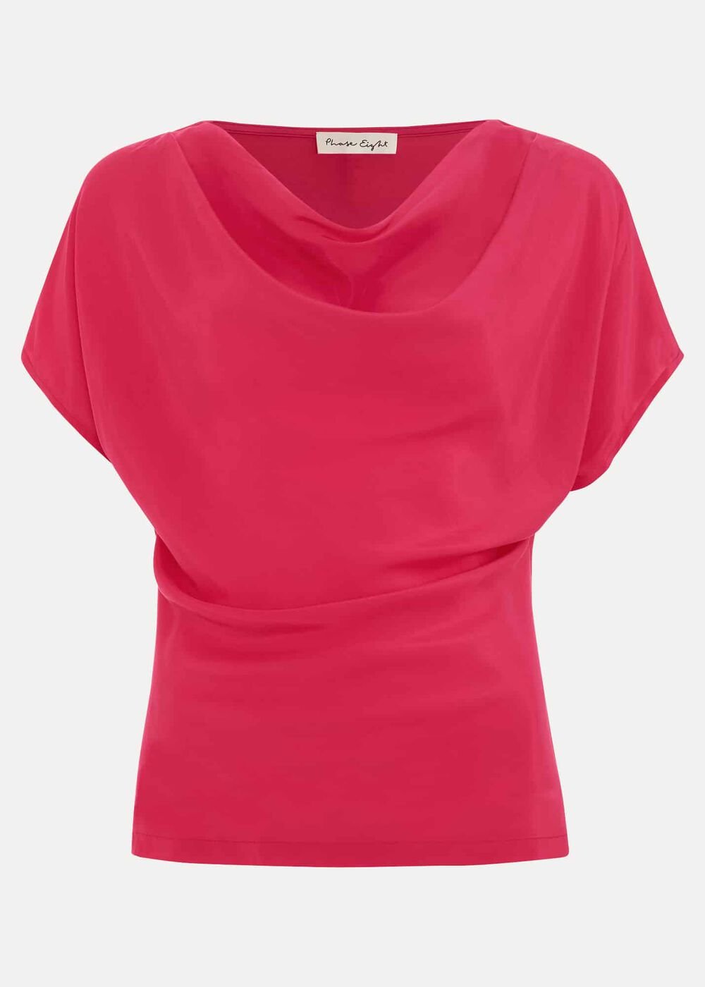 Cheryl Cowl Neck Woven Front Top - Pink