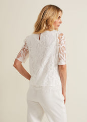 Kaycee Scallop Lace Top - Ivory