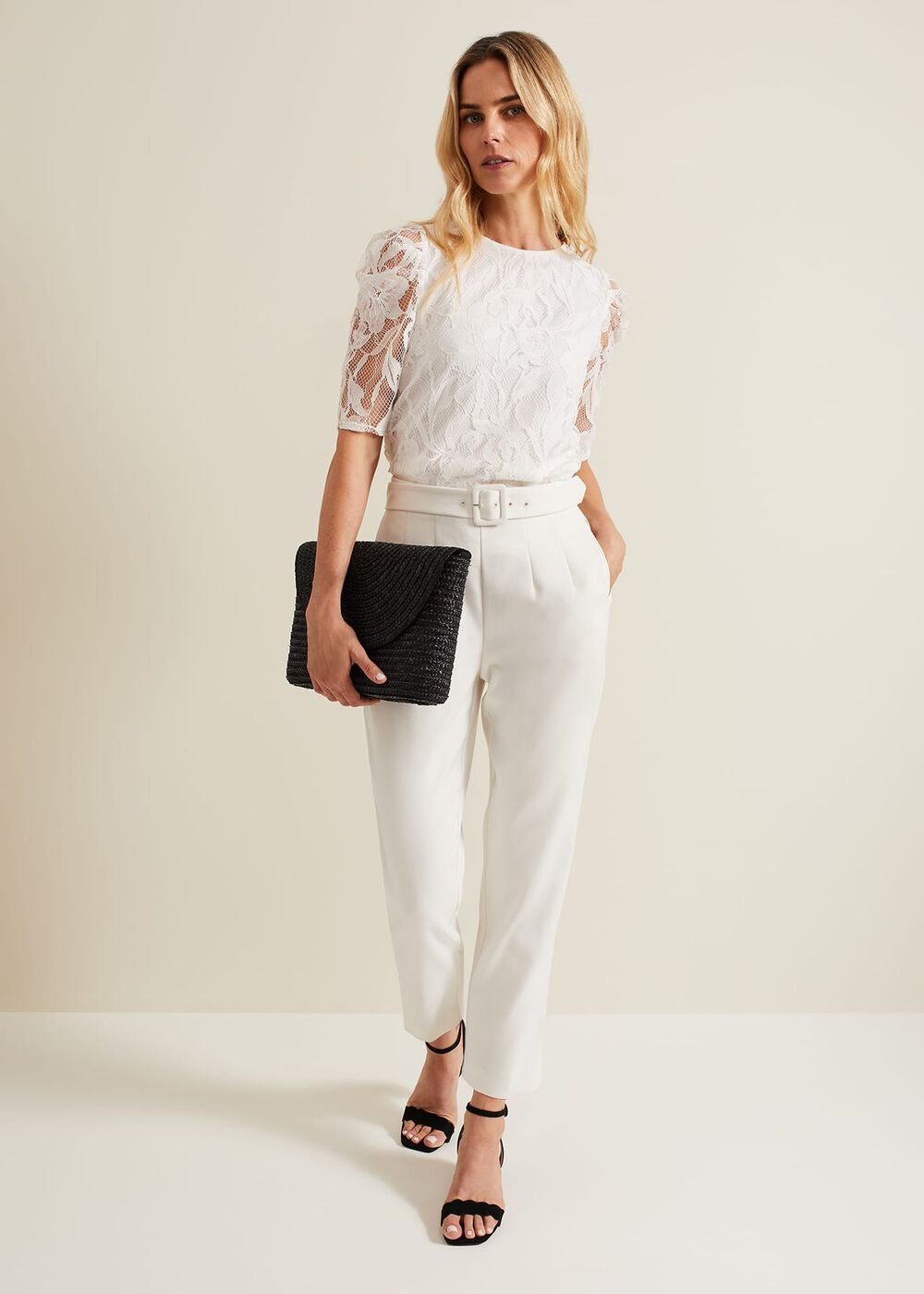 Kaycee Scallop Lace Top - Ivory