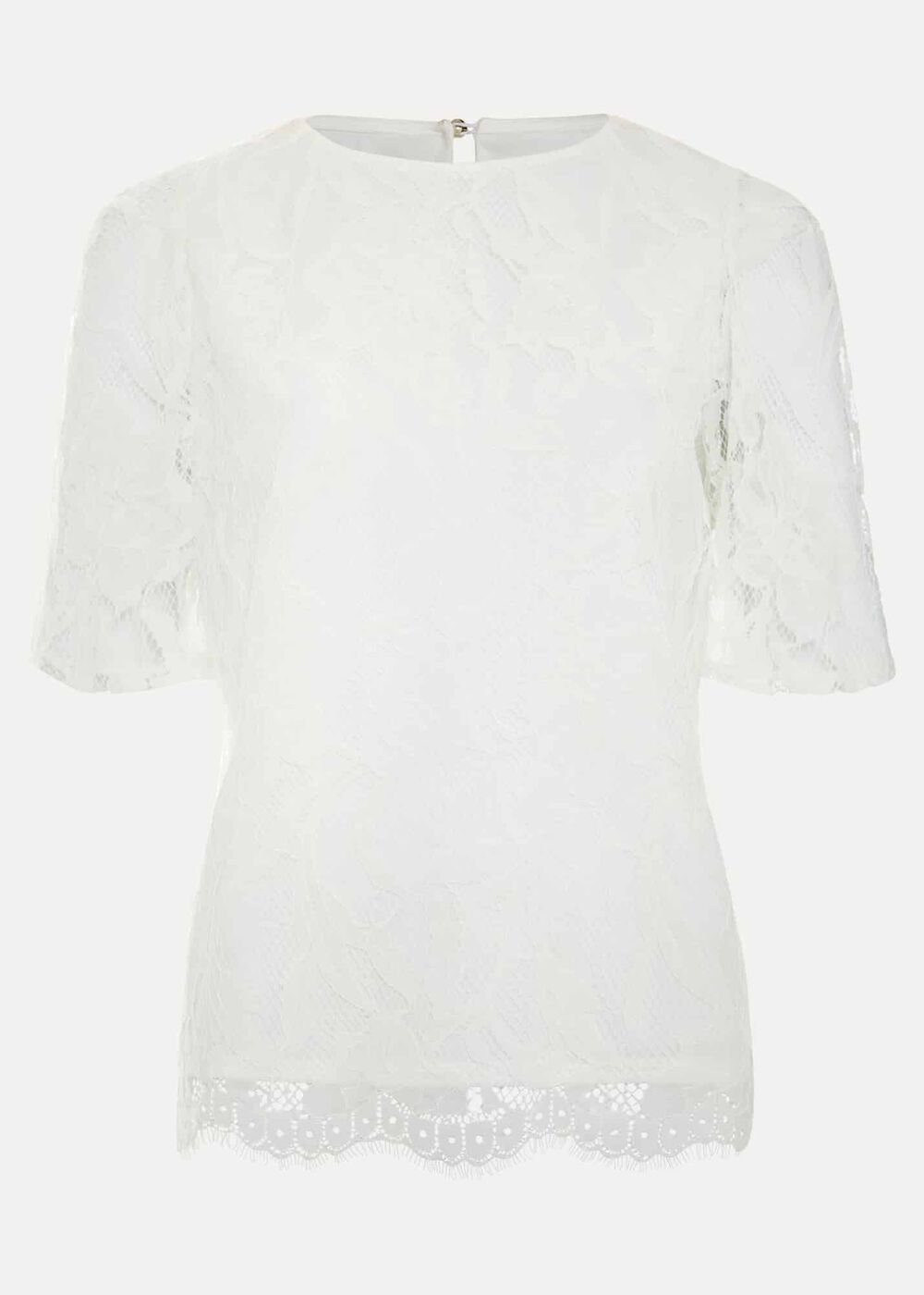 Kaycee Scallop Lace Top - Ivory