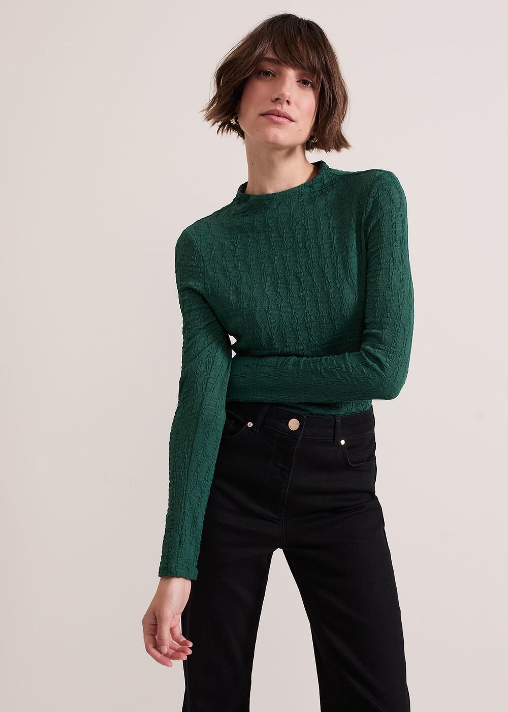 Haylee Sleeveless Texture Top - Green