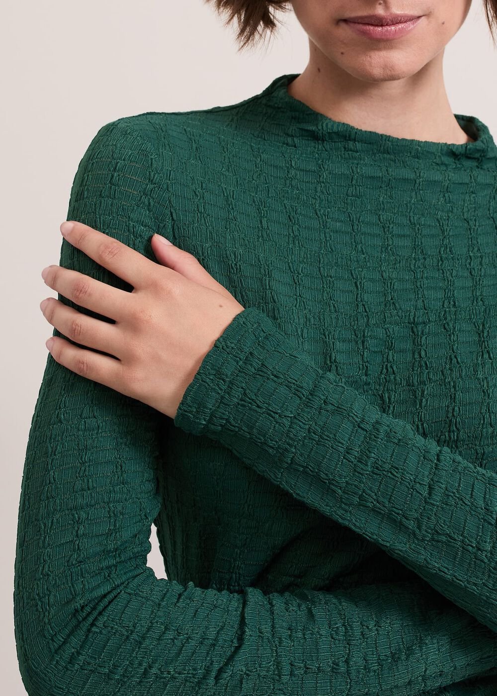 Haylee Sleeveless Texture Top - Green