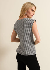 Halsey Houndstooth Jacquard Top - Black/Ivory
