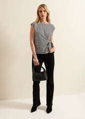 Halsey Houndstooth Jacquard Top - Black/Ivory