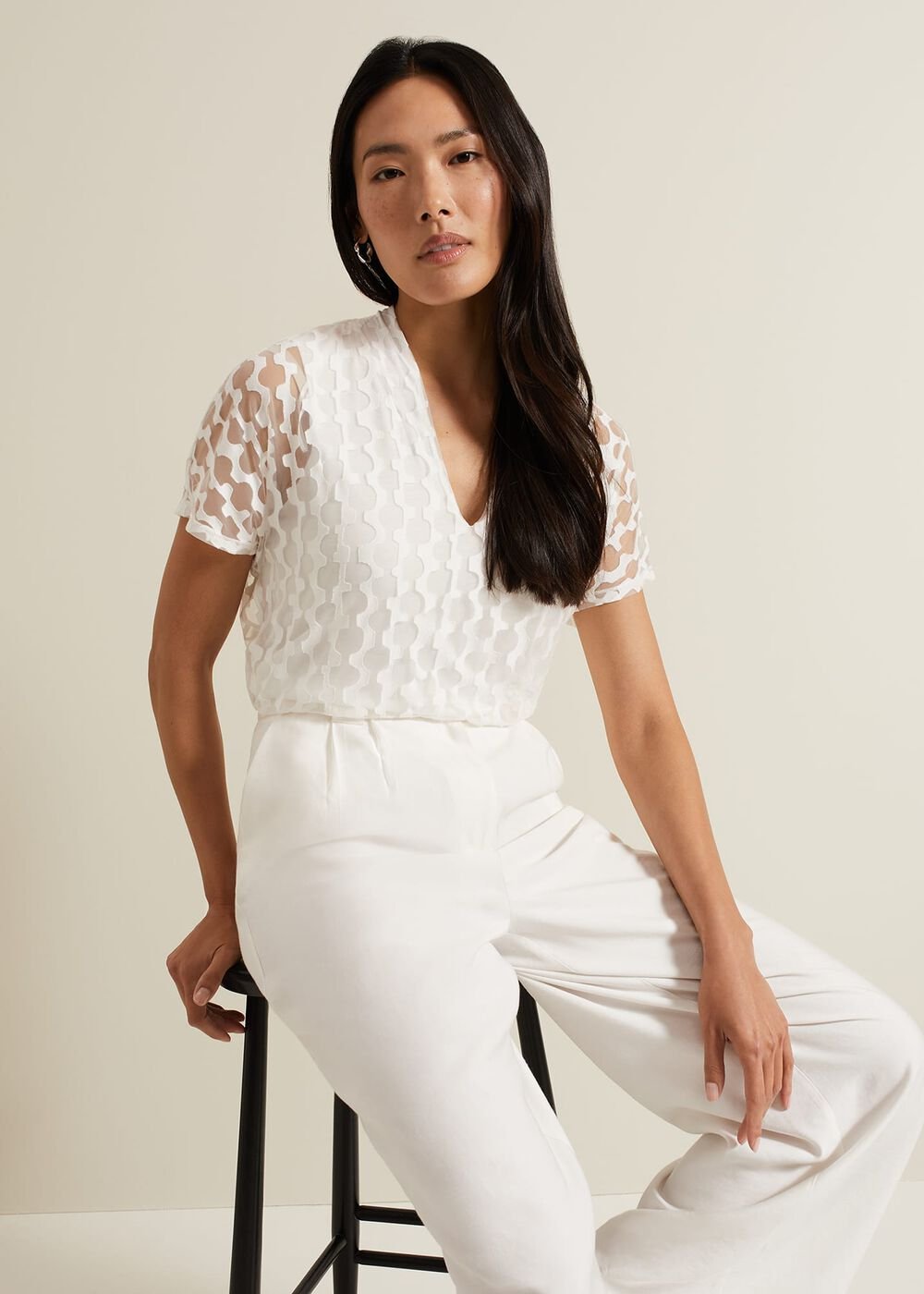 Lara Burnout Top - Ivory
