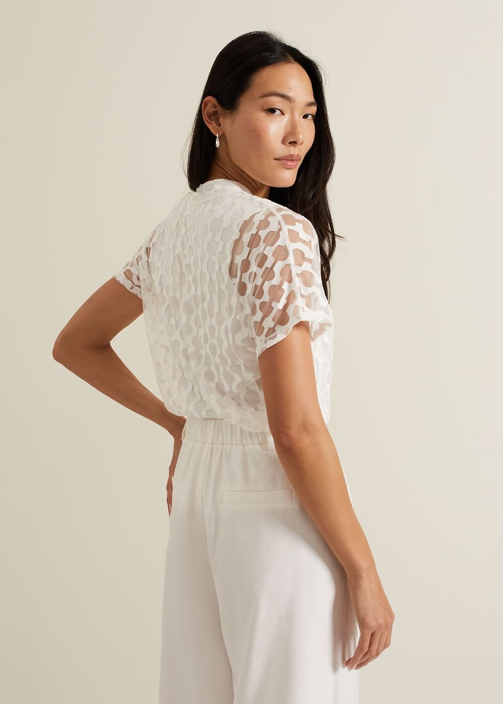 Lara Burnout Top - Ivory