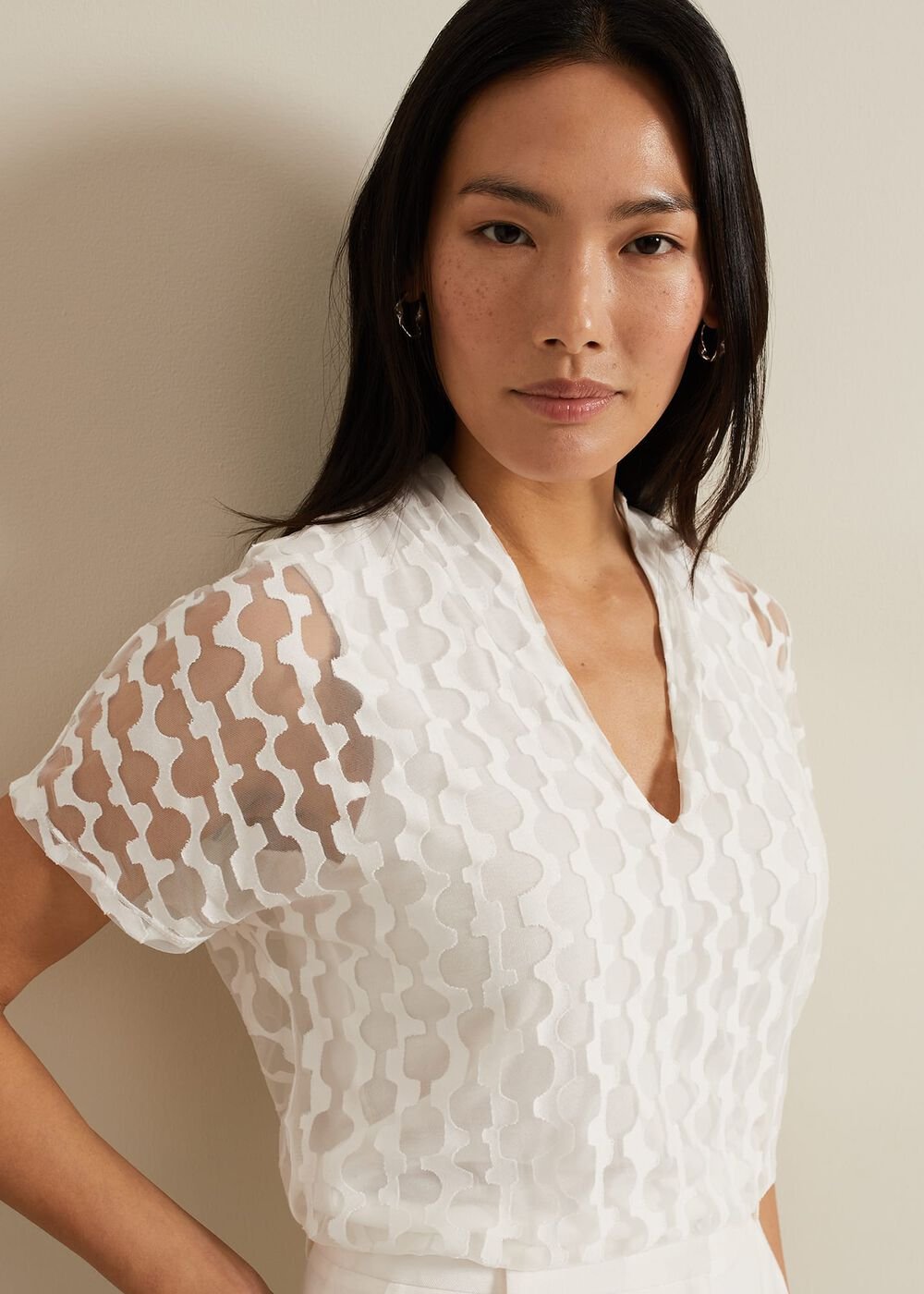 Lara Burnout Top - Ivory