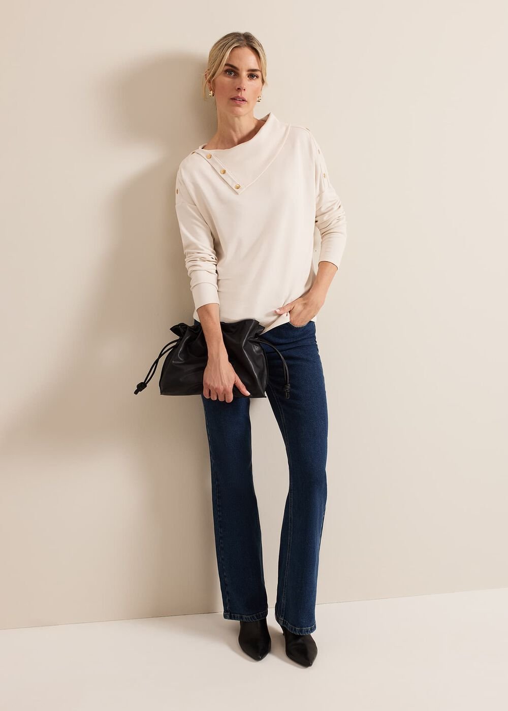 Brienna Button Detail Top - Cream