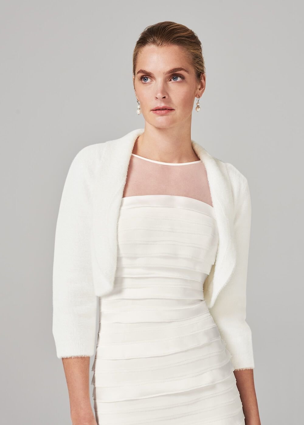 Fay Fluffy Bolero - Ivory