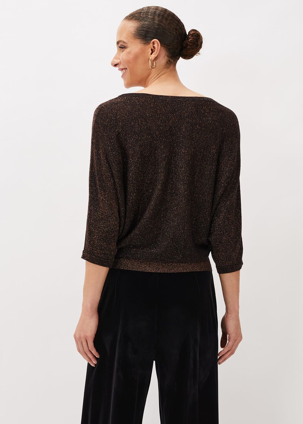 Harper Wrap Knit Top - Bronze