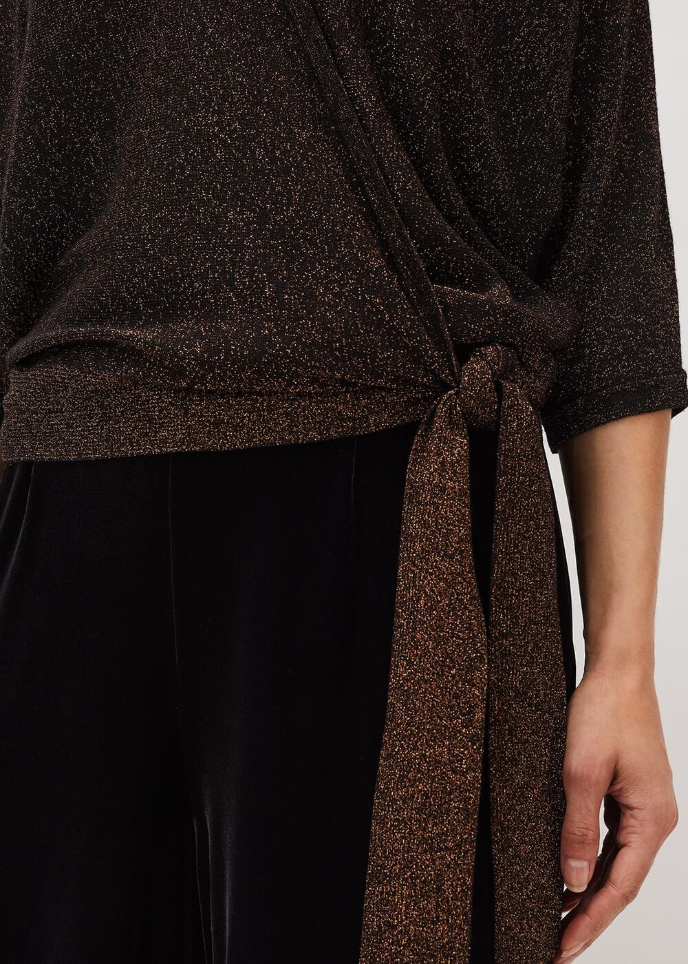 Harper Wrap Knit Top - Bronze